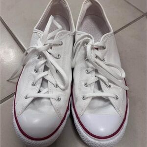 Converse White and Red Canvas Sneakers